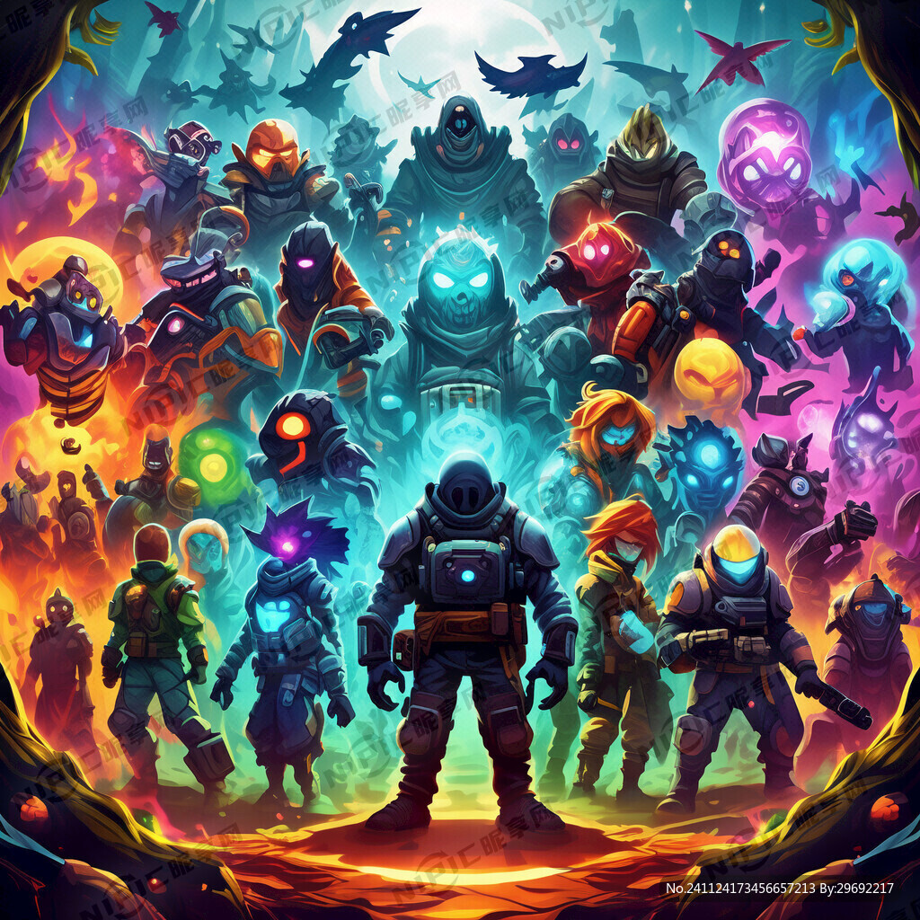 130个角色的游戏背景图片