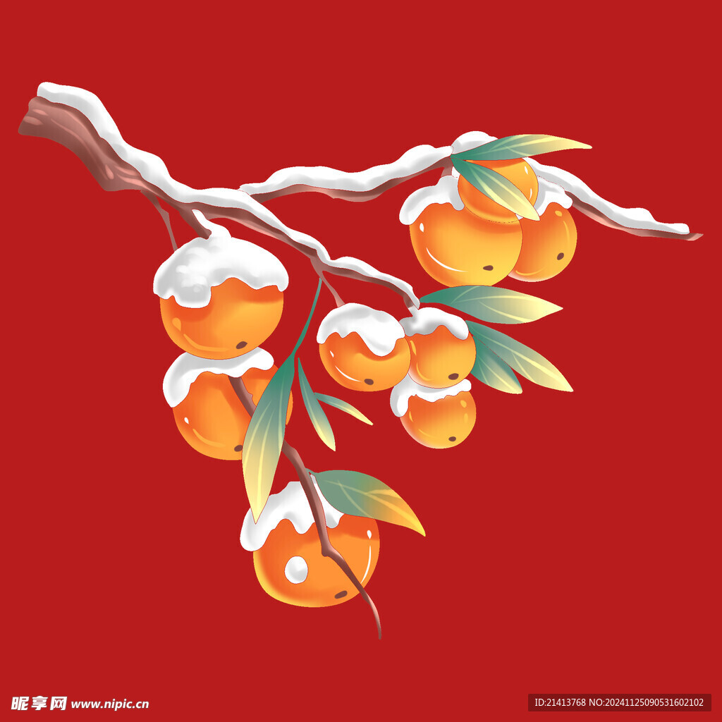 手绘柿子