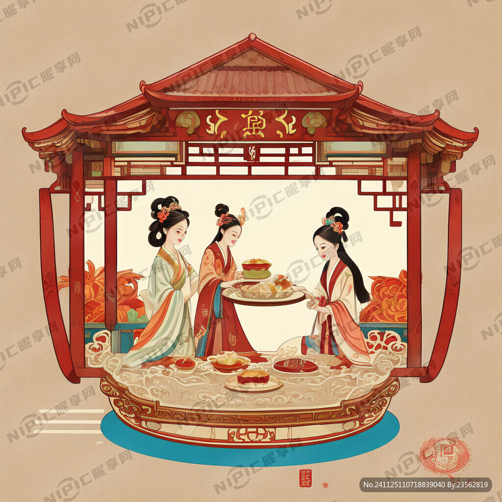 唐宫仕女糕点 卡通版