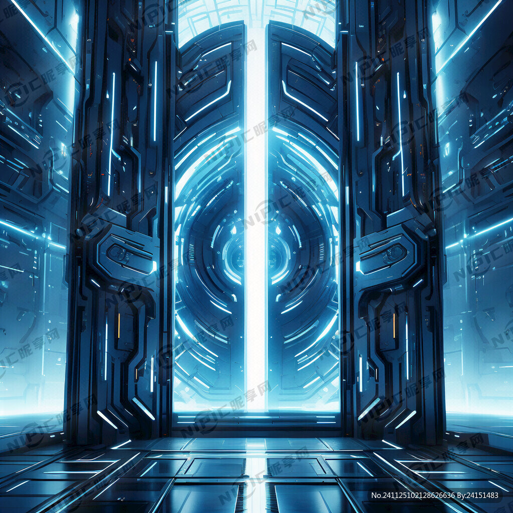 巨大的掌纹自动科技之门 赛博 