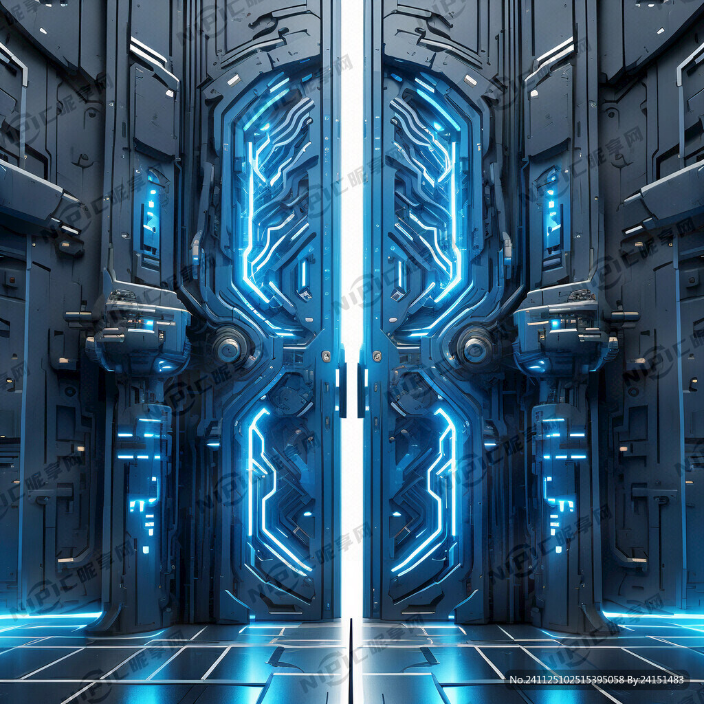 巨大的掌纹自动科技之门 赛博 