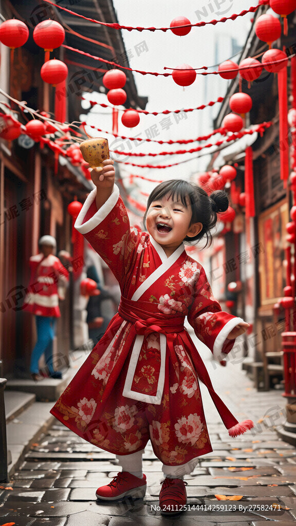 春节期间 梅花 开心地笑着