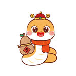 小金蛇葫芦卡通可爱插画图片