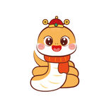 开心的蛇宝宝卡通插画