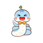 开心大笑的小蓝蛇