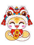 金蛇发财卡通插画