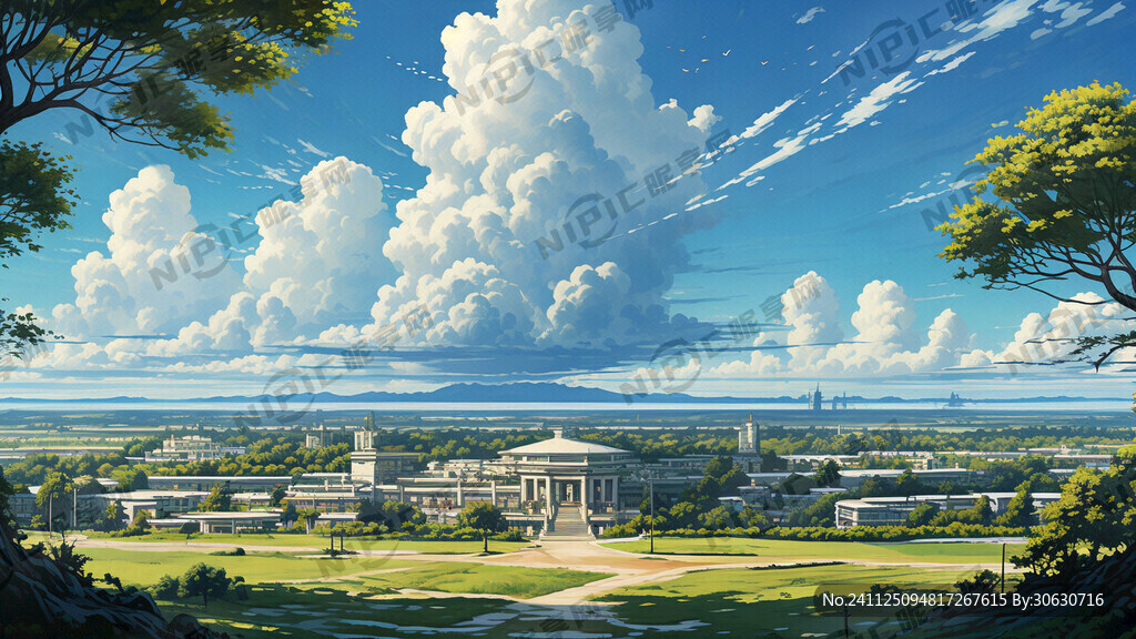 蓝天 大海 绿大地 天空白云