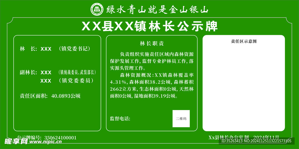 xx镇林长公示牌