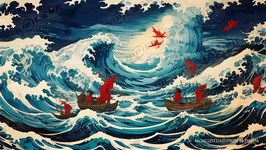 大海渔疍家文化版画