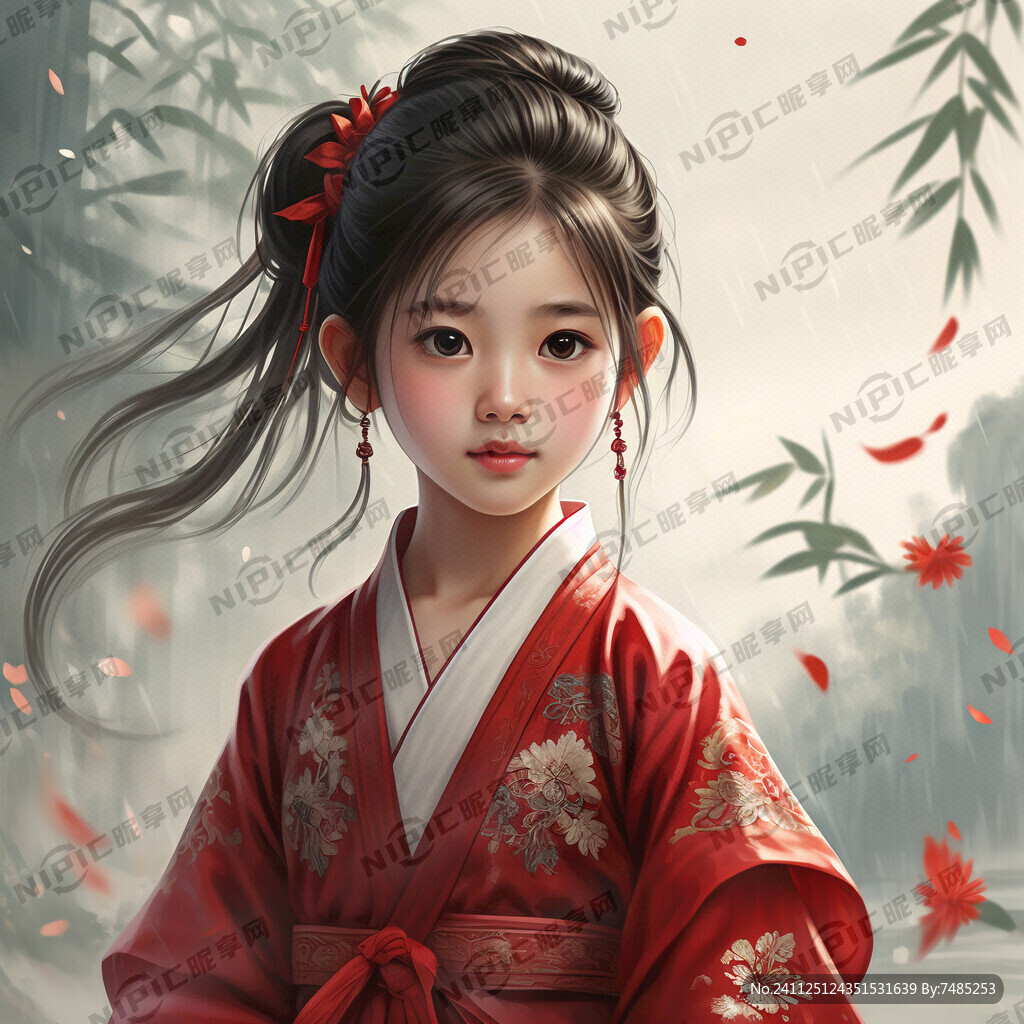 小女生 马尾 9岁  学生 