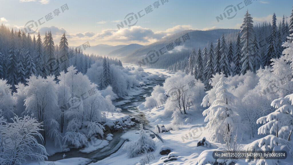 俯视雪景