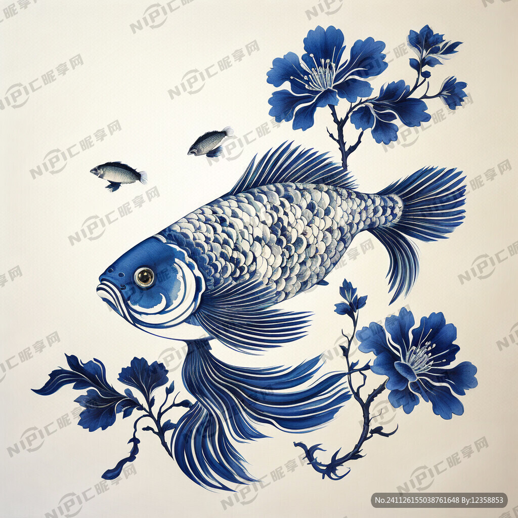 青花釉里红 图样 传统 缠枝纹