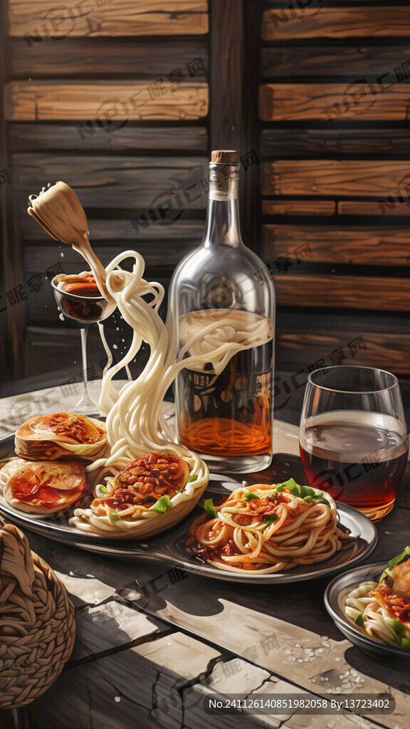 面和酒碰撞室外海报