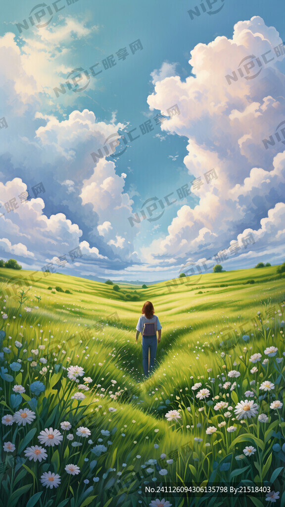 打开的书本 浅绿色背景 彩铅画