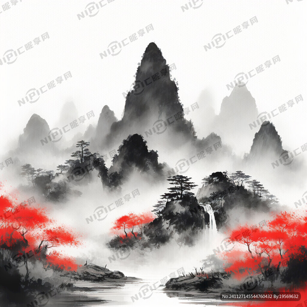 线条山水
