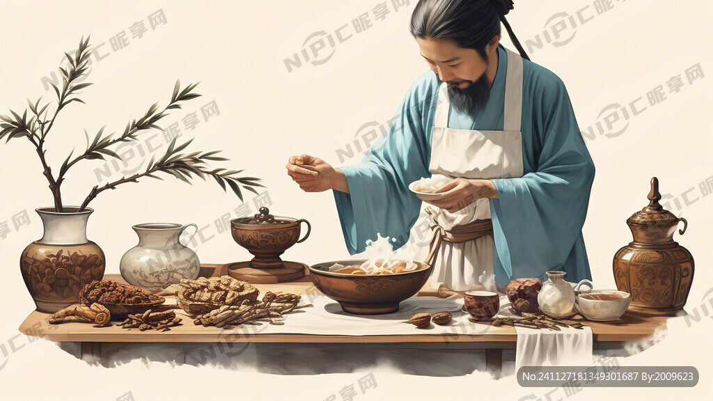 中药茶饮制作过程 古代中药师