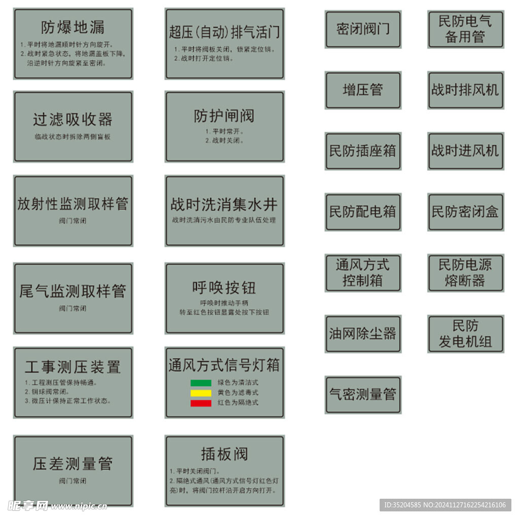 民防人防工程标牌灰色