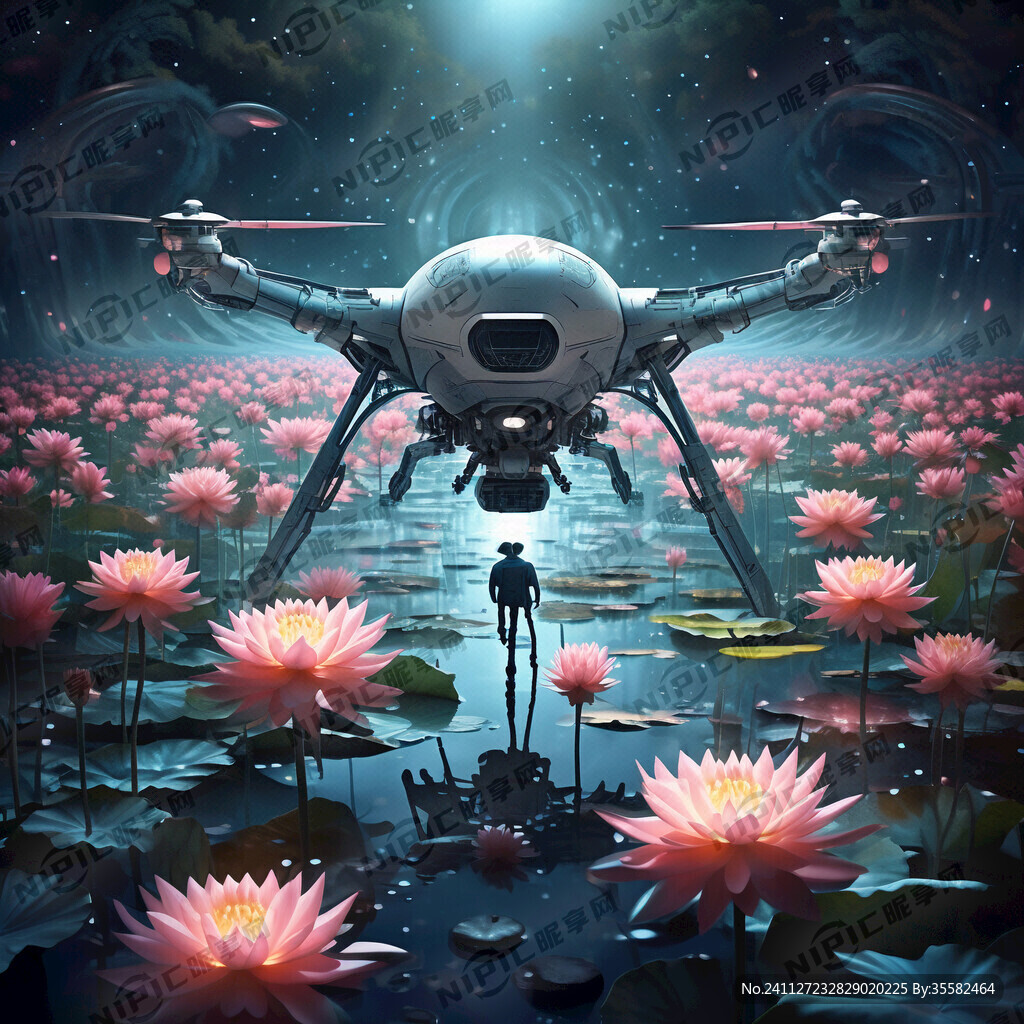 高清荷花 无人机