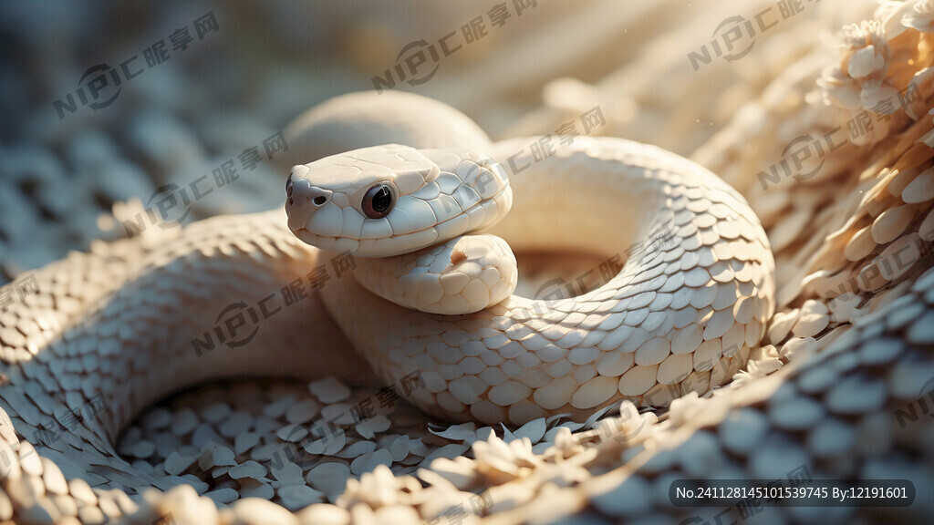 蛇 白鳞片 纯白 阳光 温柔