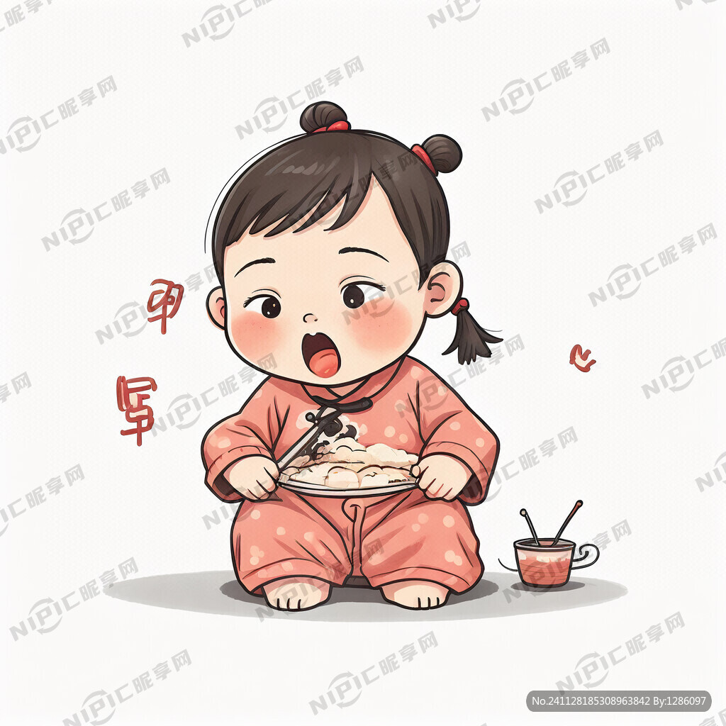 简笔   儿童   馋嘴
