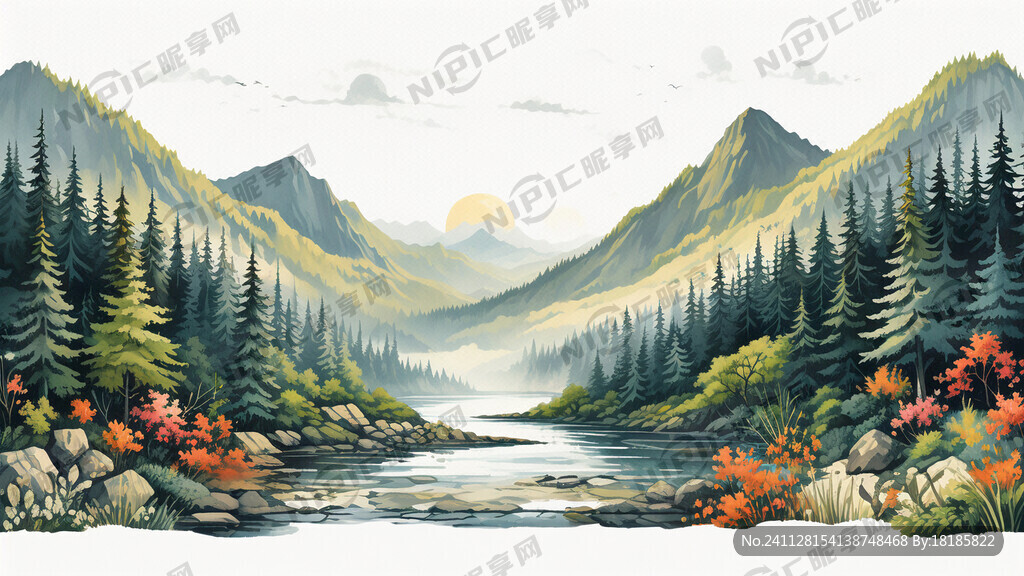 依山傍水 有森林 有河流
