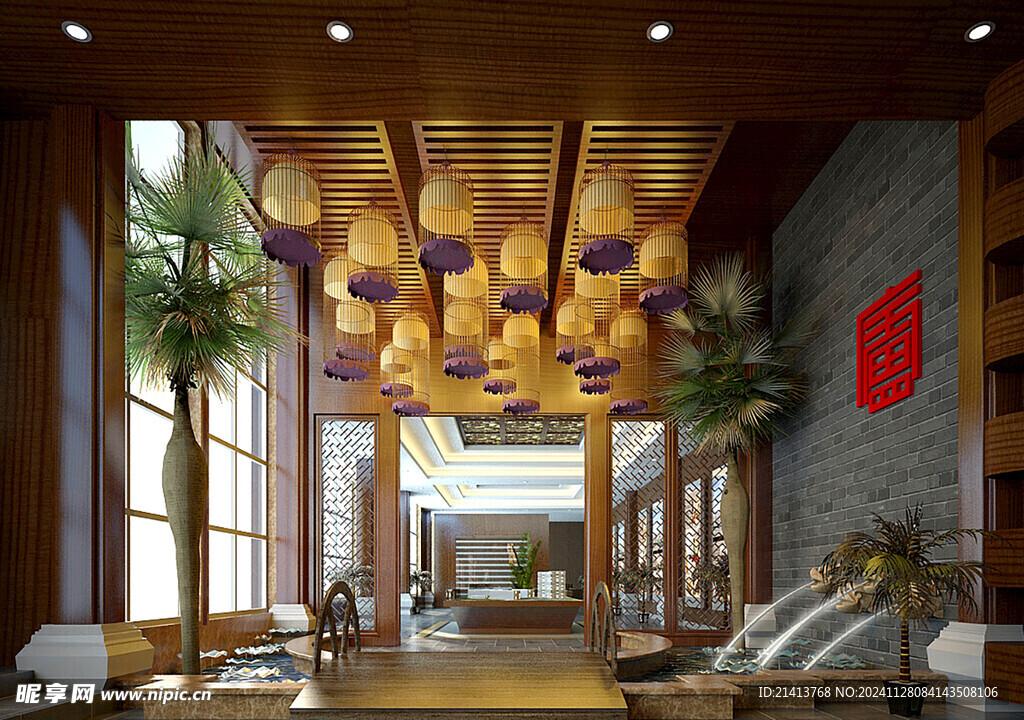 会所大厅装修摄影图__室内摄影_建筑园林_摄影图库_昵图网