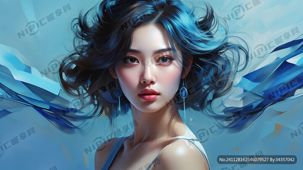 蓝色背景  抽象  活泼