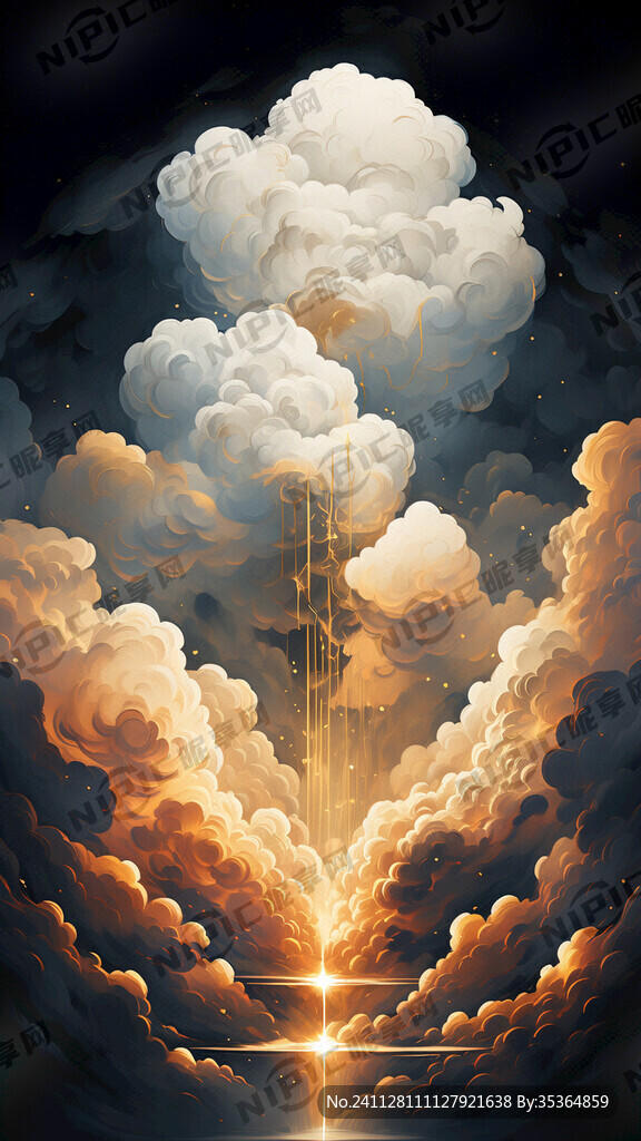 黑色的背景 白色的云