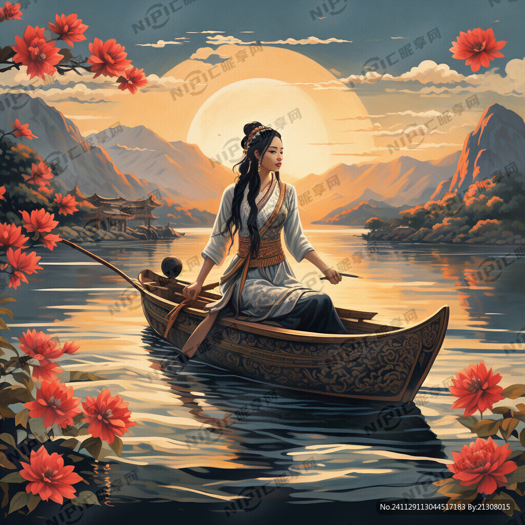 泸沽湖 狮子山 摩梭族美女