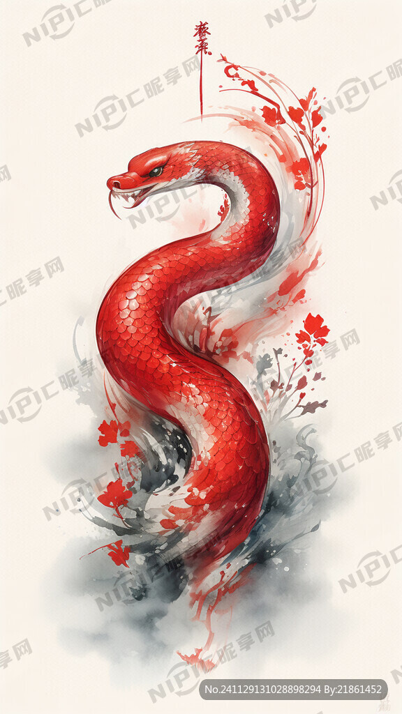 蛇 元旦 大气 红金