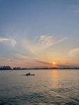 夕阳下的独墅湖