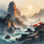 中国文化的江崖海水图