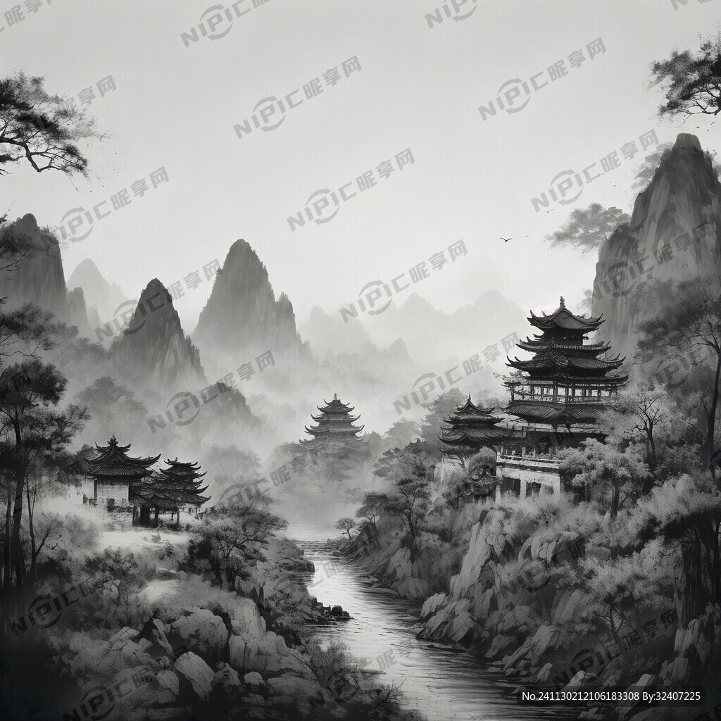 杂乱无章的黑白线条