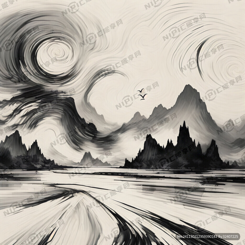 杂乱无章的黑白线条 简单线条