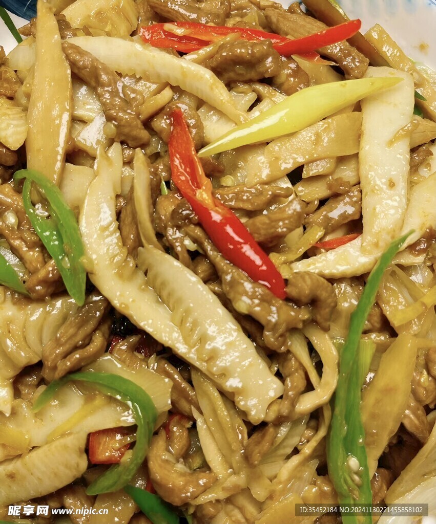 肉丝炒冬笋