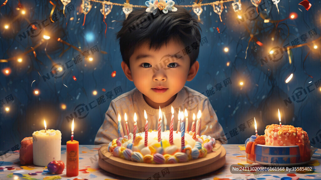 杨羽丰一周岁生日投屏背景图片