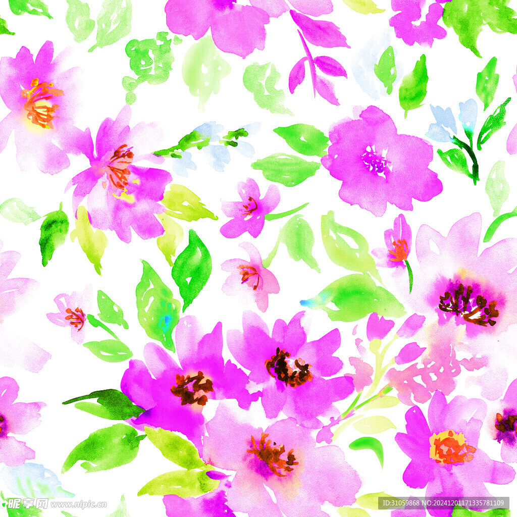 水彩花