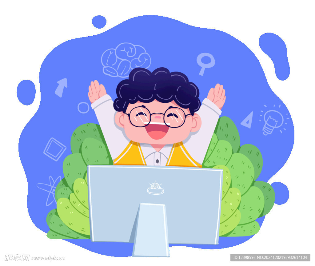 卡通科学家插图