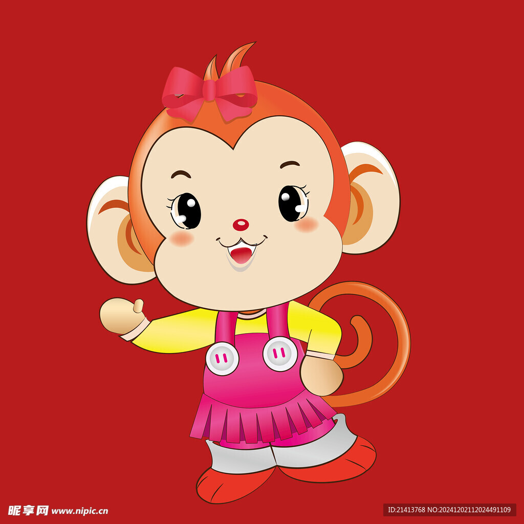 手绘卡通小猴 