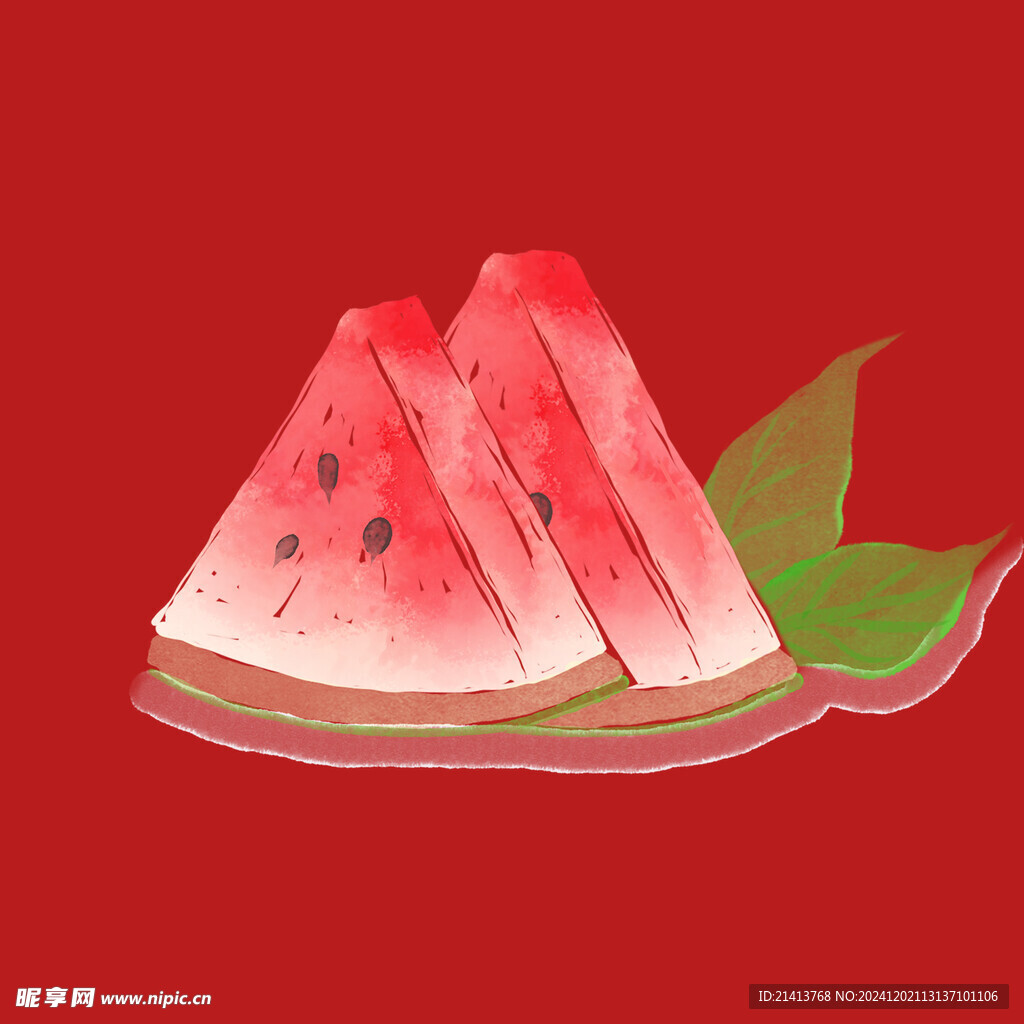 手绘西瓜水果