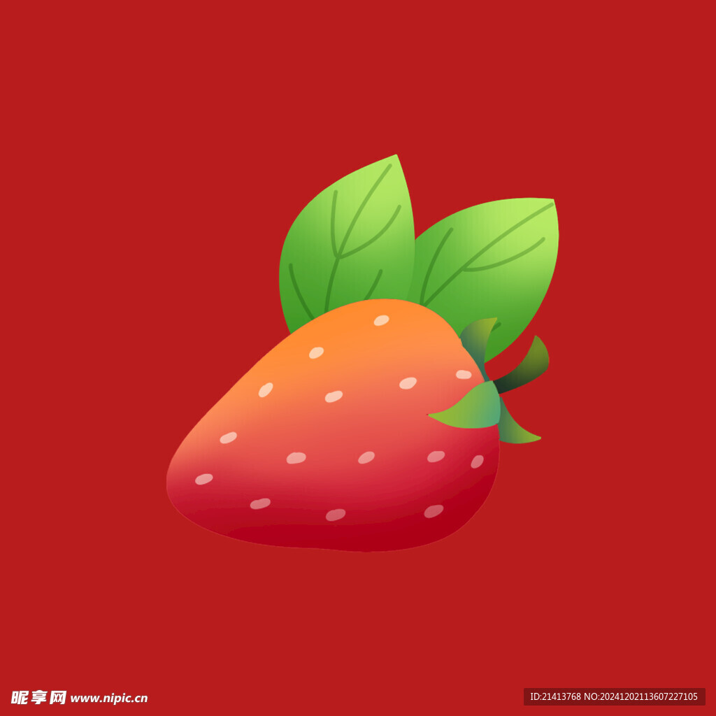 手绘草莓水果 