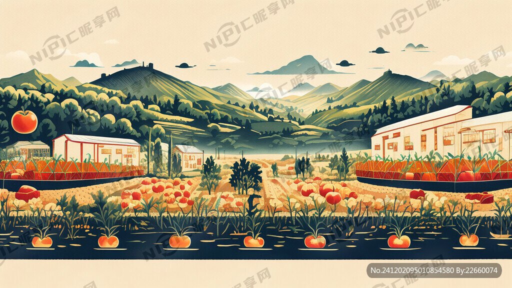 苹果包装插画农业