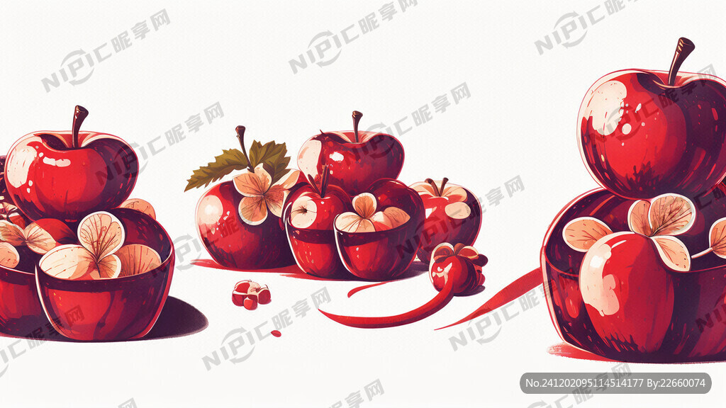红色苹果包装插画
