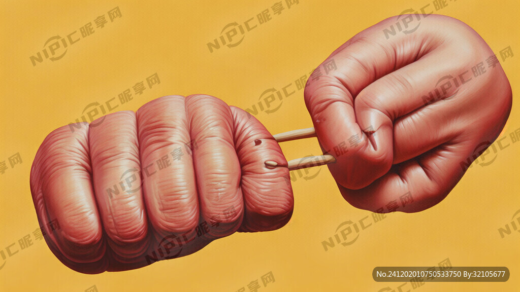 大姆指的艺术形 红加黄色