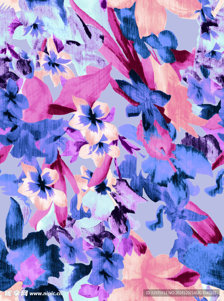 扎染花 手绘花 