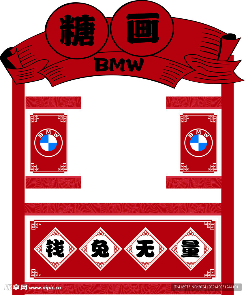 糖画摊位异形展板
