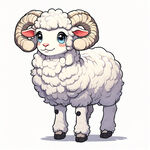 卡通羊 插画  彩色  站立  全身