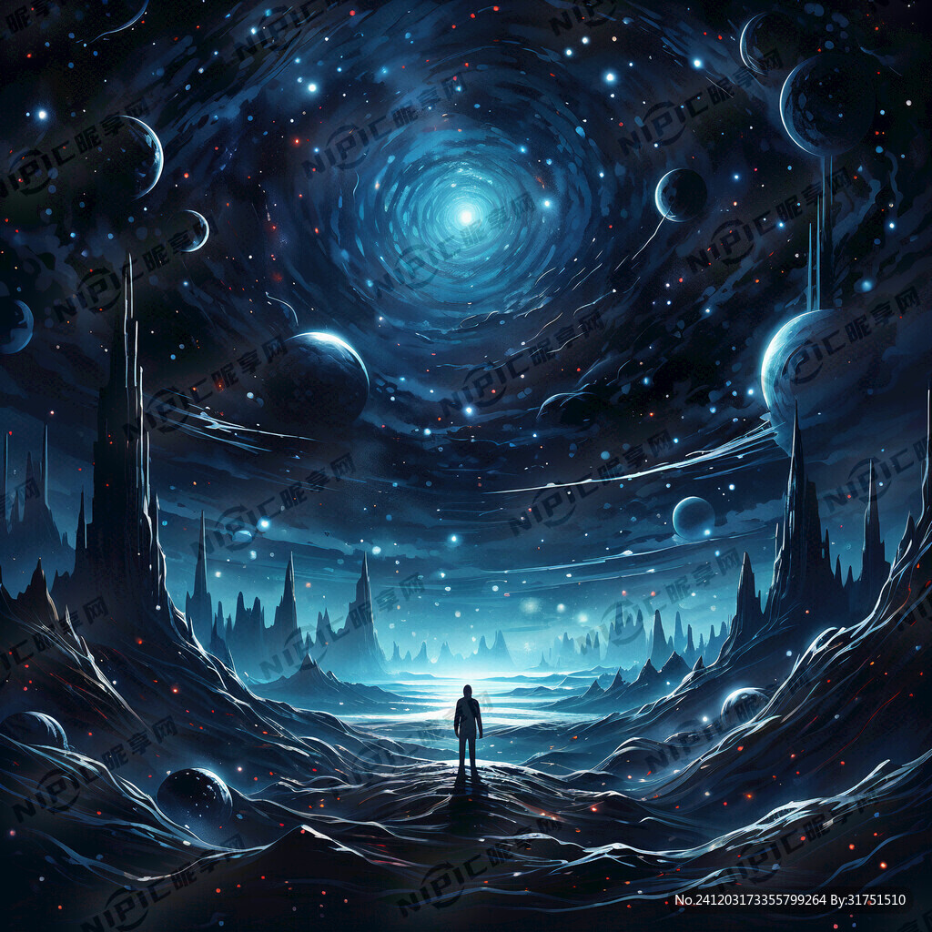 星空宇宙 黑蓝色 概念艺术