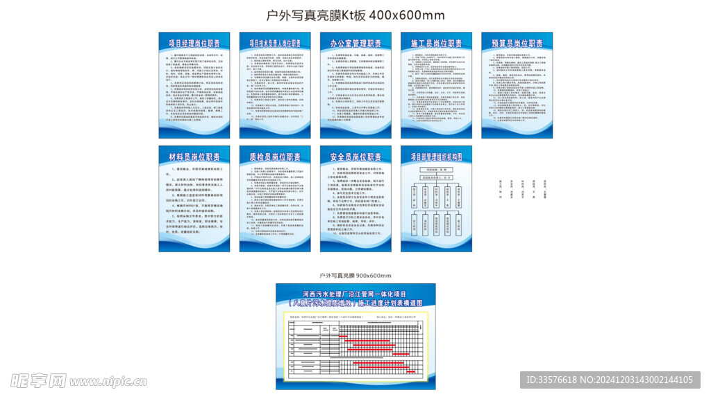 进度表 机构图 岗位职责牌