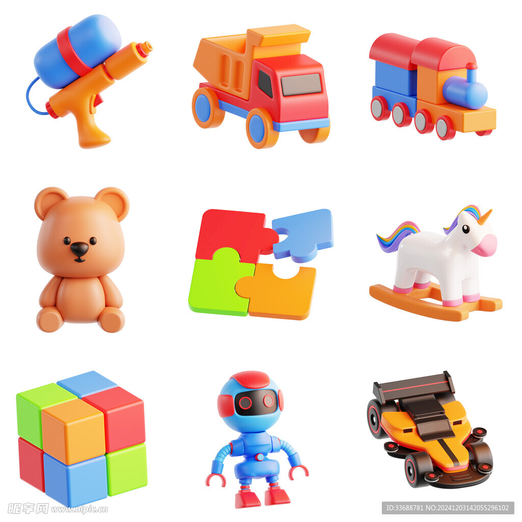 卡通儿童玩具立体3d素材